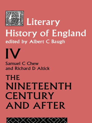 cover image of A Literary History of England Volume 4